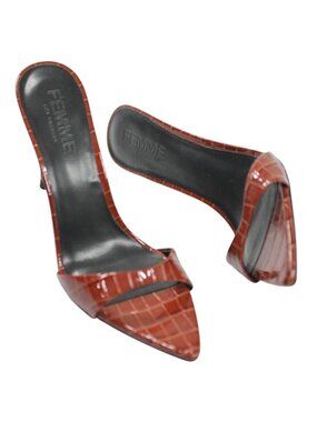 Femme LA Kaia Slippers in Burgundy Leather